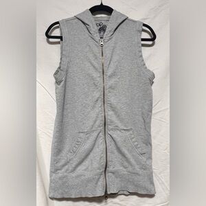 GAP Light Gray Cotton Zip-Up Hoodie Vest Winter Cotton Casual Activewear Gym